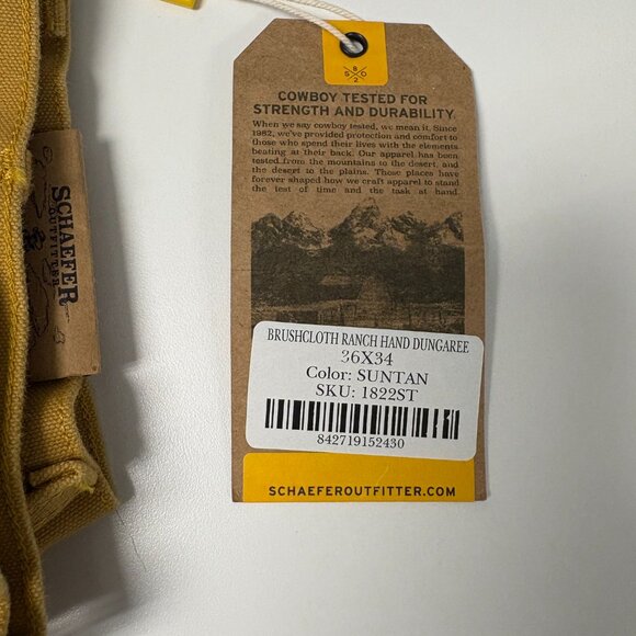 Schaefer Outfitter BRUSHCLOTH RANCH HAND DUNGAREE Yellow/Mustard - Picture 5 of 7